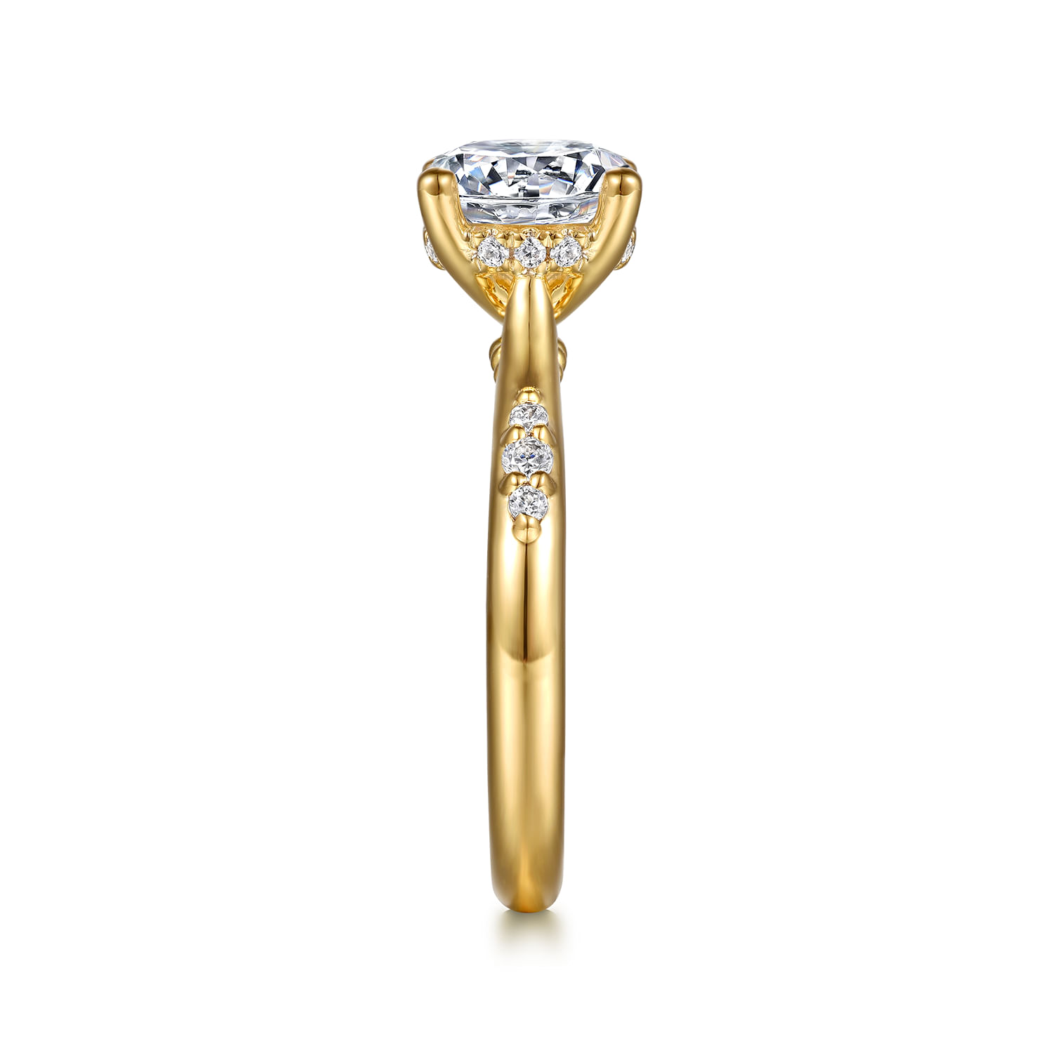 Carroline - 14K Yellow Gold Round Diamond Engagement Ring