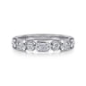 Fancy Wedding Ring in 14k White Gold with Emerald Cut Natural Diamond at Gabriel & Co.
