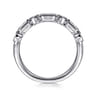 Fancy Wedding Ring in 14k White Gold with Emerald Cut Natural Diamond at Gabriel & Co.
