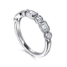 Fancy Wedding Ring in 14k White Gold with Emerald Cut Natural Diamond at Gabriel & Co.
