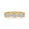 Fancy Wedding Ring in 14k Yellow Gold with Emerald Cut Natural Diamond at Gabriel & Co.