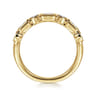 Fancy Wedding Ring in 14k Yellow Gold with Emerald Cut Natural Diamond at Gabriel & Co.