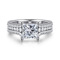 Carver - 14K White Gold Princess Cut Diamond Channel Set Engagement Ring