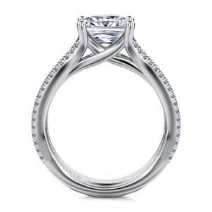Carver - 14K White Gold Princess Cut Diamond Channel Set Engagement Ring