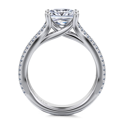 Carver - 14K White Gold Princess Cut Diamond Channel Set Engagement Ring