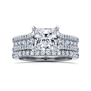 Carver - 14K White Gold Princess Cut Diamond Channel Set Engagement Ring