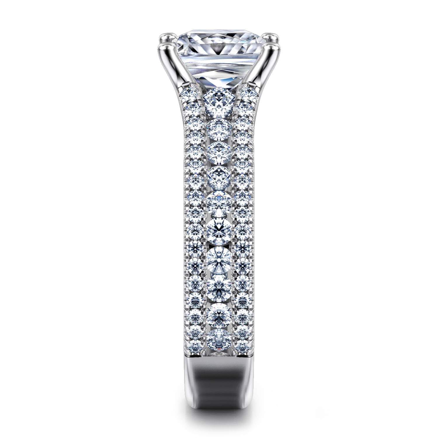 Carver - 14K White Gold Princess Cut Diamond Channel Set Engagement Ring