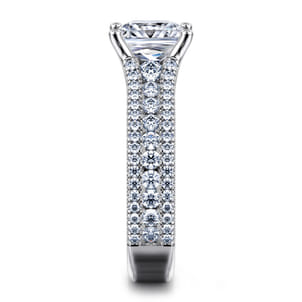 Carver - 14K White Gold Princess Cut Diamond Channel Set Engagement Ring