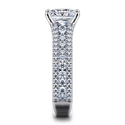 Carver - 14K White Gold Princess Cut Diamond Channel Set Engagement Ring