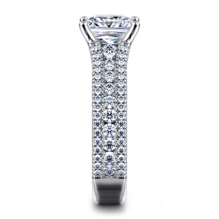 Carver - 14K White Gold Princess Cut Diamond Channel Set Engagement Ring