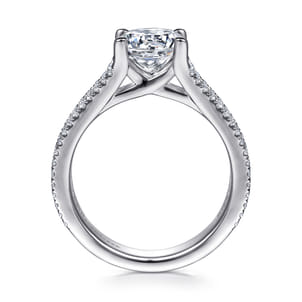 Carver - 14K White Gold Round Diamond Channel Set Engagement Ring