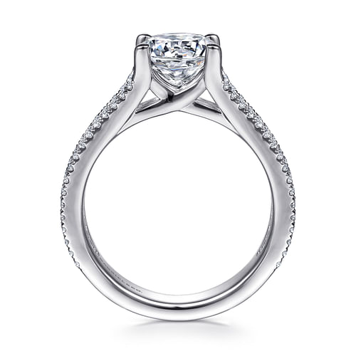 Carver - 14K White Gold Round Diamond Channel Set Engagement Ring - 0.85 ct - Shot 2