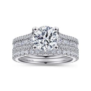 Carver - 14K White Gold Round Diamond Channel Set Engagement Ring