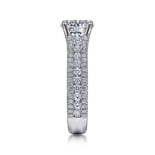 Carver - 14K White Gold Round Diamond Channel Set Engagement Ring