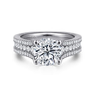 Carver - 14K White Gold Round Diamond Channel Set Engagement Ring