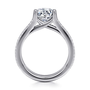 Carver - 14K White Gold Round Diamond Channel Set Engagement Ring