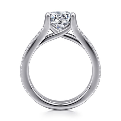 Carver - 14K White Gold Round Diamond Channel Set Engagement Ring