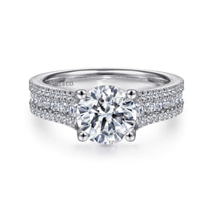 Carver - Platinum Round Diamond Channel Set Engagement Ring