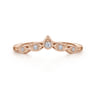 Curved Wedding Ring in 14k Rose Gold with Round Natural Diamond at Gabriel & Co.