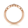Curved Wedding Ring in 14k Rose Gold with Round Natural Diamond at Gabriel & Co.