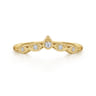 Curved Wedding Ring in 14k Yellow Gold with Round Natural Diamond at Gabriel & Co.