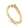 Curved Wedding Ring in 14k Yellow Gold with Round Natural Diamond at Gabriel & Co.
