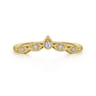 Curved Wedding Ring in 14k Yellow Gold with Round Natural Diamond at Gabriel & Co.