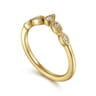 Curved Wedding Ring in 14k Yellow Gold with Round Natural Diamond at Gabriel & Co.