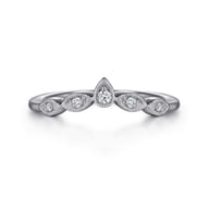 Cary - Vintage Inspired Platinum Curved Diamond Anniversary Band