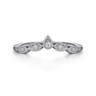 Curved Wedding Ring in Platinum with Round Natural Diamond at Gabriel & Co.