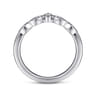 Curved Wedding Ring in Platinum with Round Natural Diamond at Gabriel & Co.