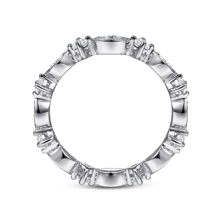 Eternity Band Wedding Ring in 14k White Gold with Round Natural Diamond at Gabriel & Co. - Shot 2
