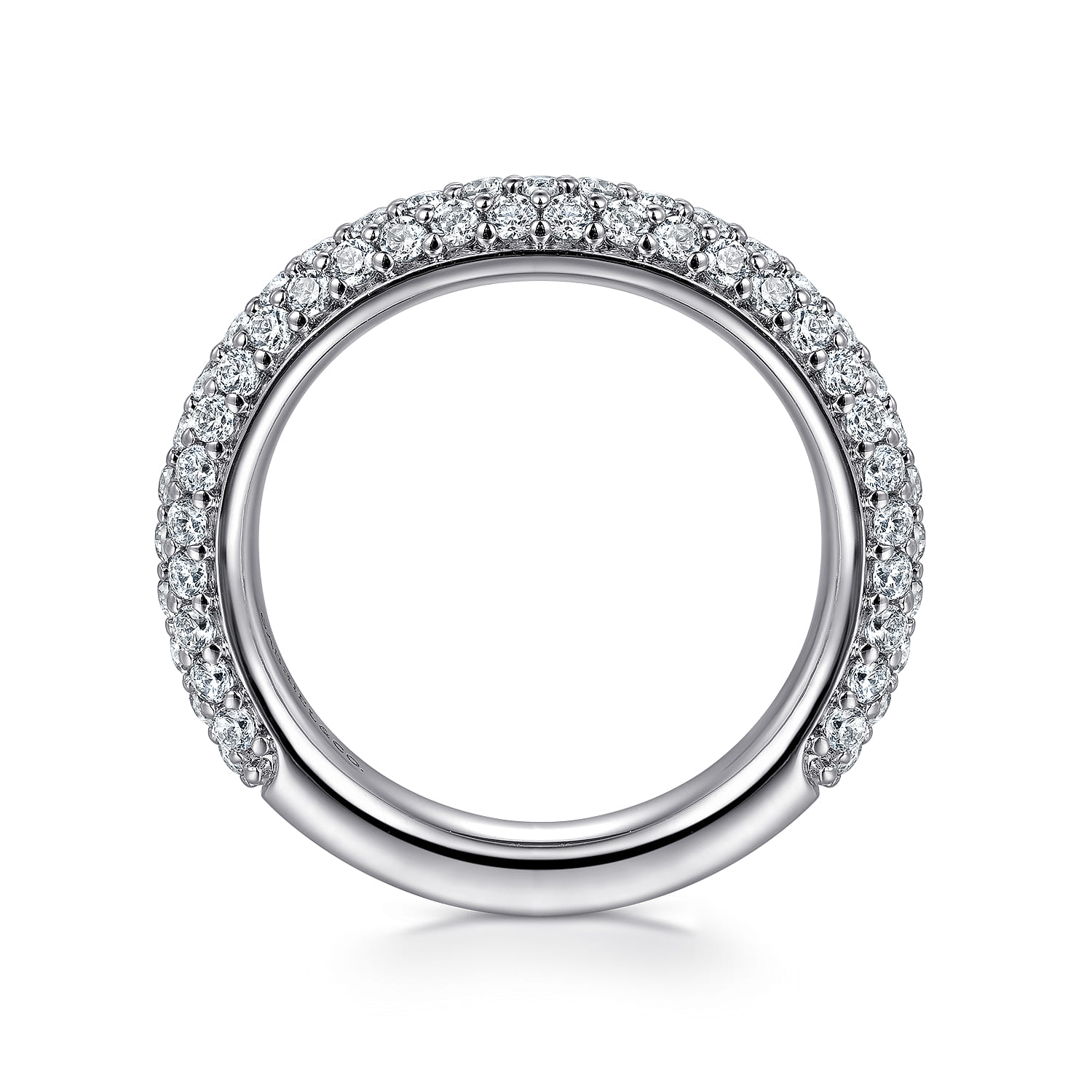 Fancy Wedding Ring in 14k White Gold with Round Natural Diamond at Gabriel & Co. - Shot 2