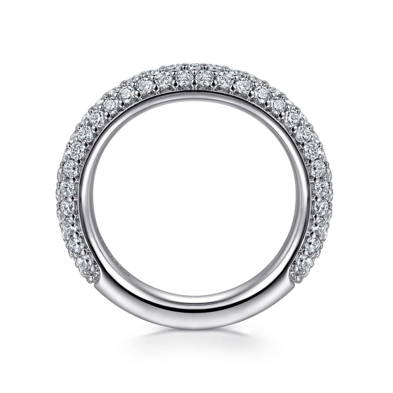 Fancy Wedding Ring in 14k White Gold with Round Natural Diamond at Gabriel & Co. - Shot 2