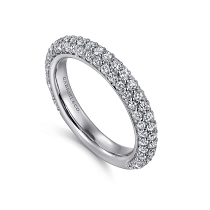 Casoria - 14K White Gold Diamond Pave Anniversary Band