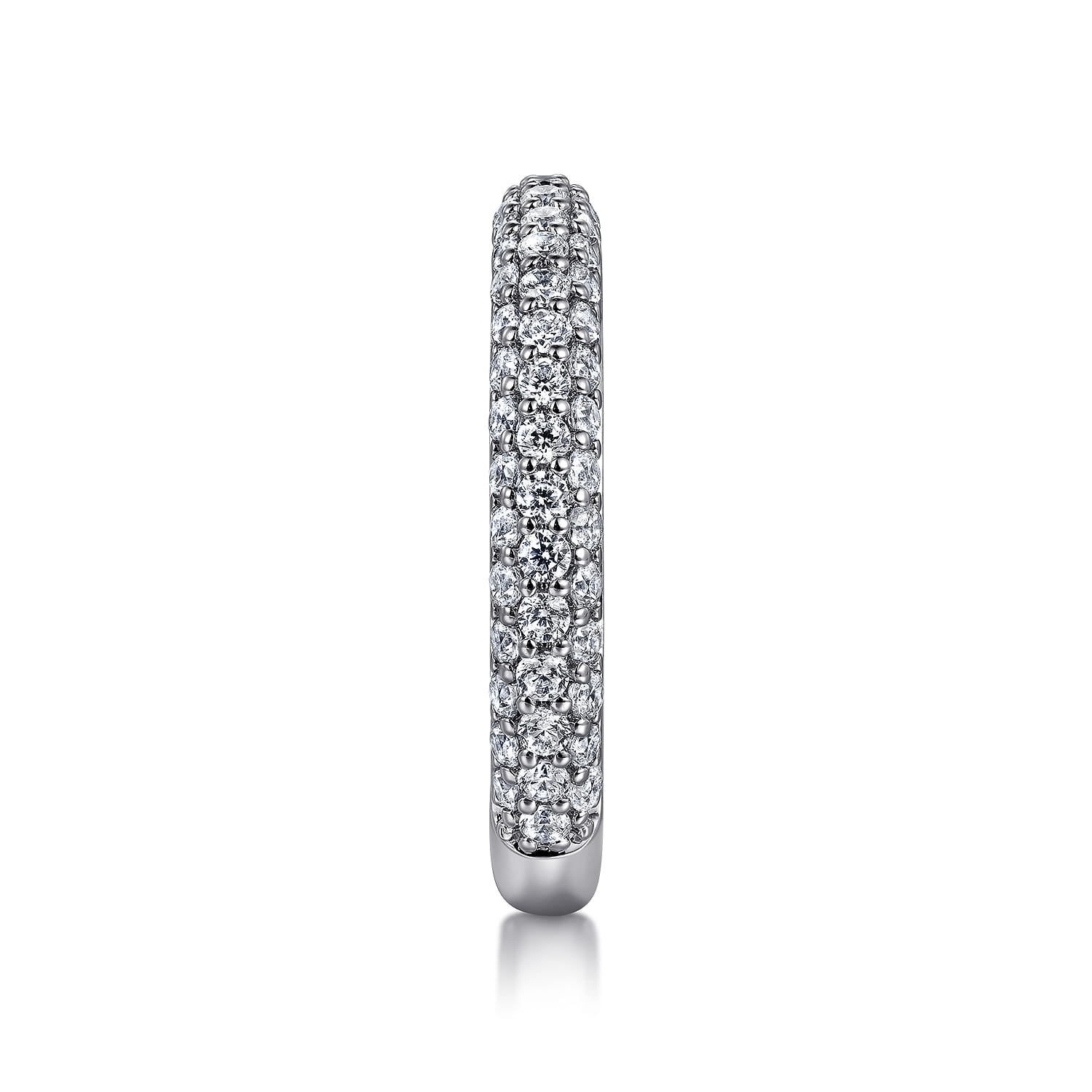 Fancy Wedding Ring in 14k White Gold with Round Natural Diamond at Gabriel & Co. - Shot 4