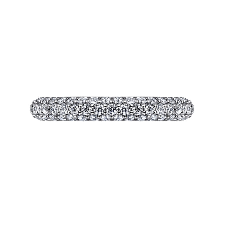 Fancy Wedding Ring in 14k White Gold with Round Natural Diamond at Gabriel & Co. - Shot 6