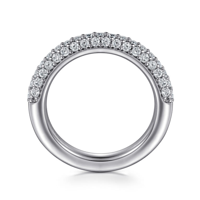 Fancy Wedding Ring in 14k White Gold with Round Natural Diamond at Gabriel & Co. - Shot 2
