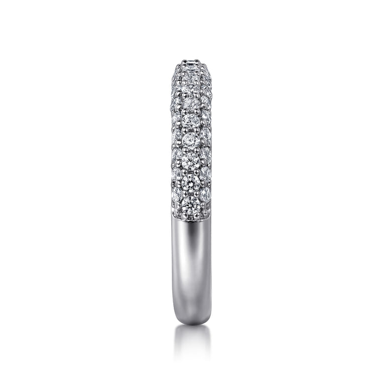 Fancy Wedding Ring in 14k White Gold with Round Natural Diamond at Gabriel & Co. - Shot 4