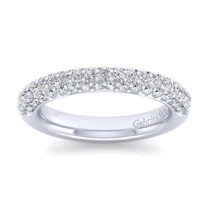 Casoria - 14K White Gold Pave Diamond Anniversary Band