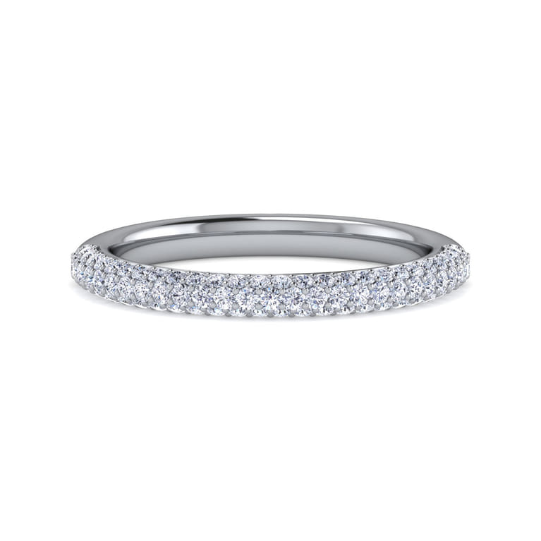 Fancy Wedding Ring in 14k White Gold with Round Natural Diamond at Gabriel & Co. - Shot 1