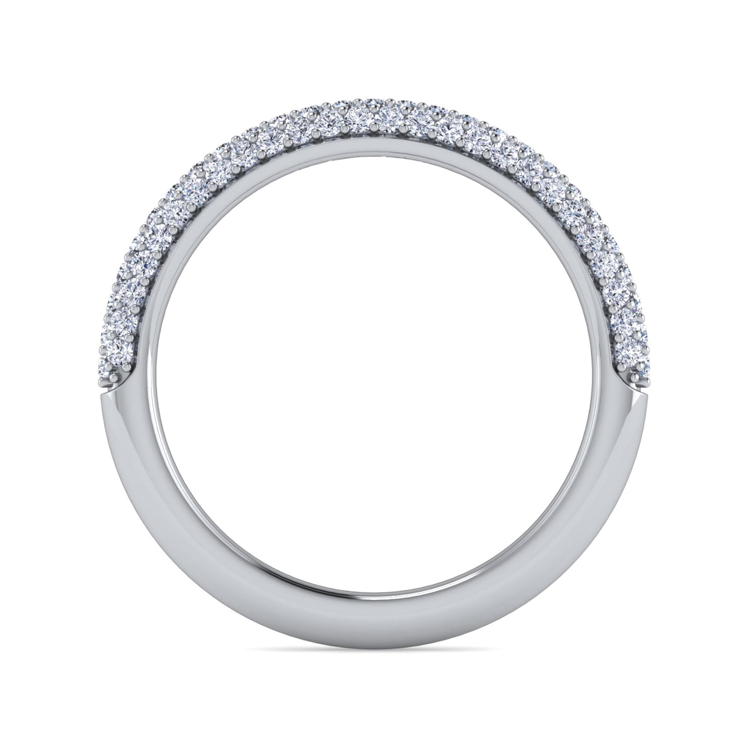 Fancy Wedding Ring in 14k White Gold with Round Natural Diamond at Gabriel & Co. - Shot 2