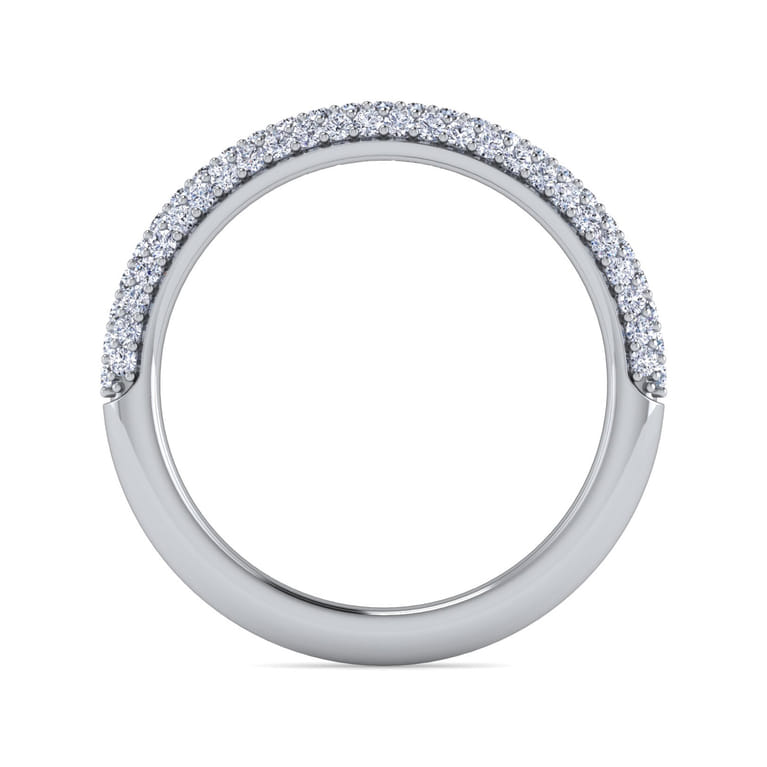 Fancy Wedding Ring in 14k White Gold with Round Natural Diamond at Gabriel & Co. - Shot 2