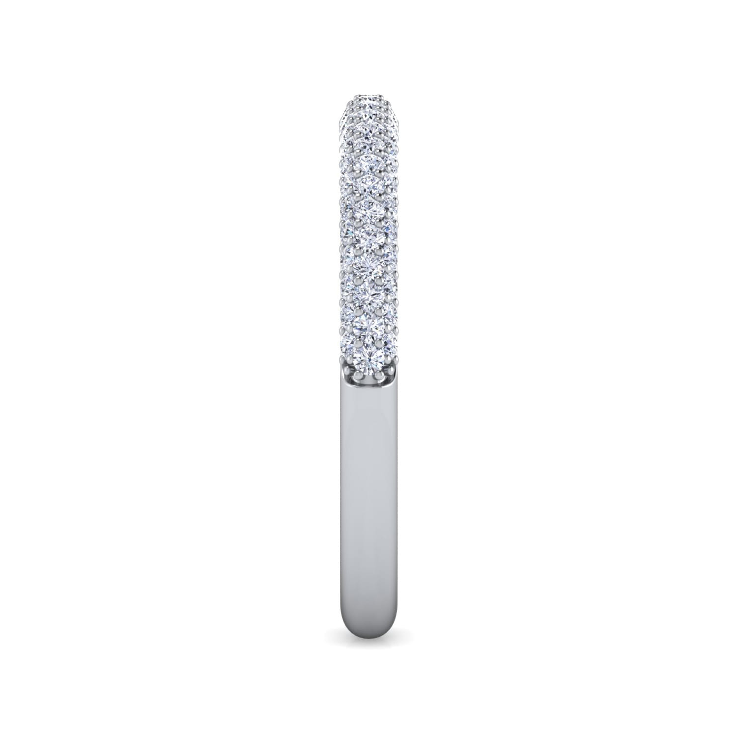 Fancy Wedding Ring in 14k White Gold with Round Natural Diamond at Gabriel & Co. - Shot 4