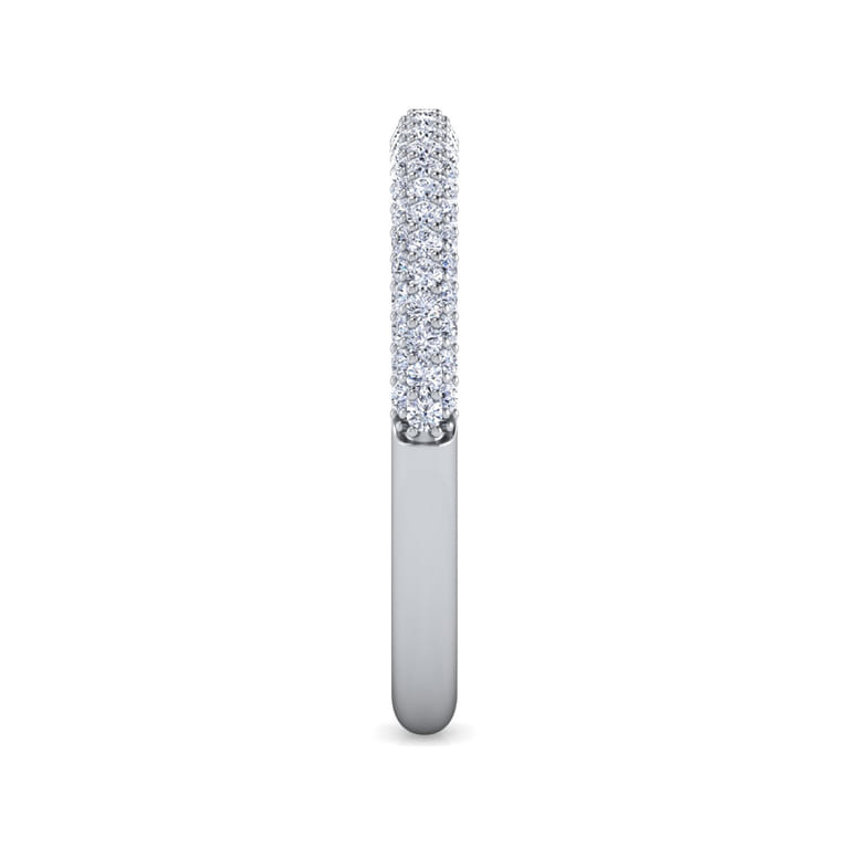 Fancy Wedding Ring in 14k White Gold with Round Natural Diamond at Gabriel & Co. - Shot 4