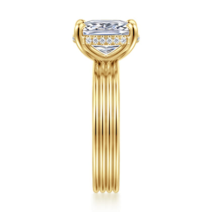 Cassandra - 14K Yellow Gold Elongate Cushion Diamond Engagement Ring