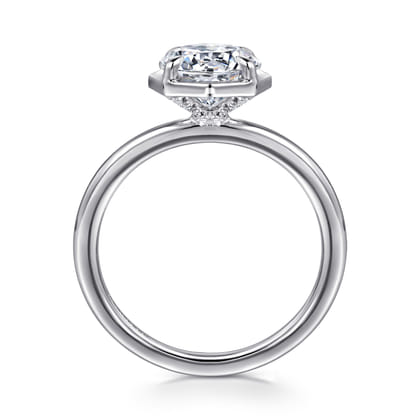 Cassi - 14K White Gold Bezel Prong Round Diamond Engagement Ring