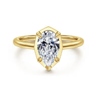Cassi - 14K Yel+D74low Gold Bezel Prong Pear Shape Diamond Engagement Ring