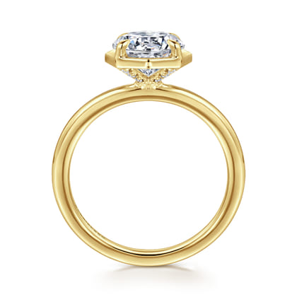 Cassi - 14K Yellow Gold Bezel Prong Round Diamond Engagement Ring