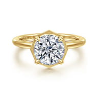 Cassi - 14K Yellow Gold Bezel Prong Round Diamond Engagement Ring